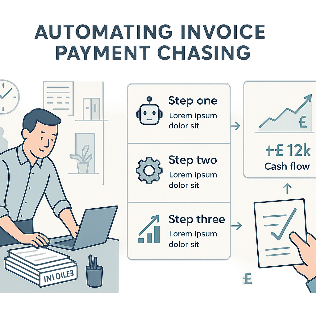 Illustration of automated invoice payment chasing for UK SMEs