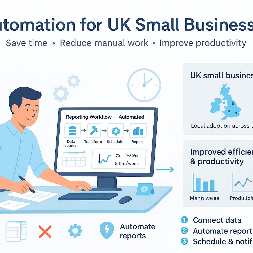 Automate reporting workflows for UK small businesses illustration