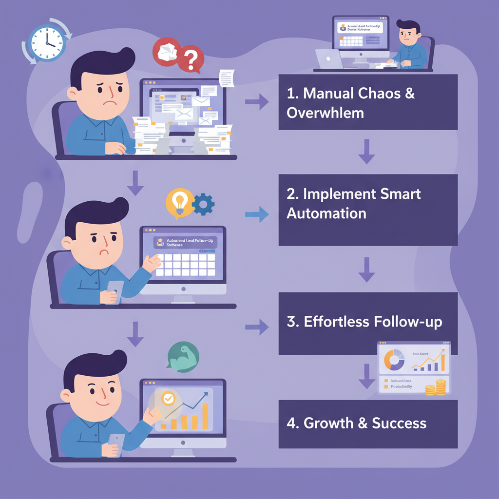 Illustration of automated lead follow-up process for UK small businesses