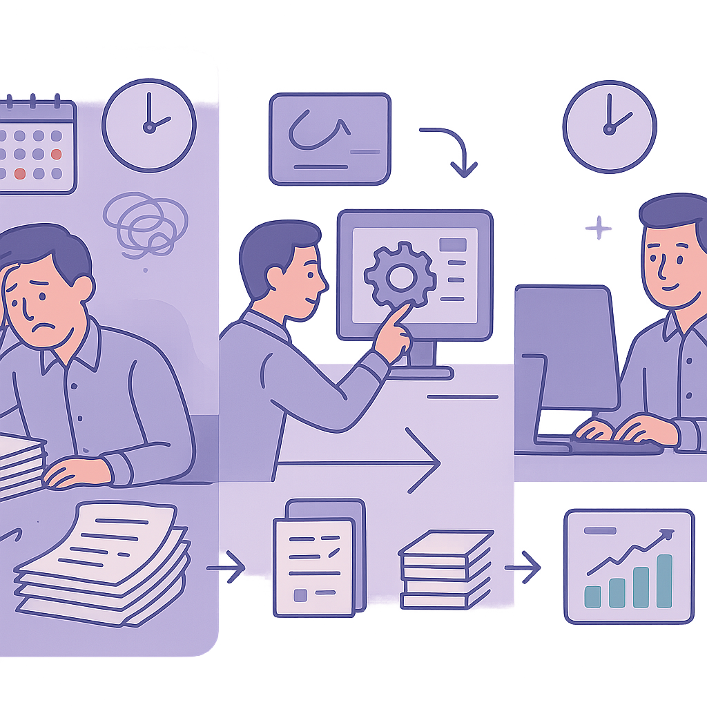 Invoice payment chasing automation graphic for UK SMEs