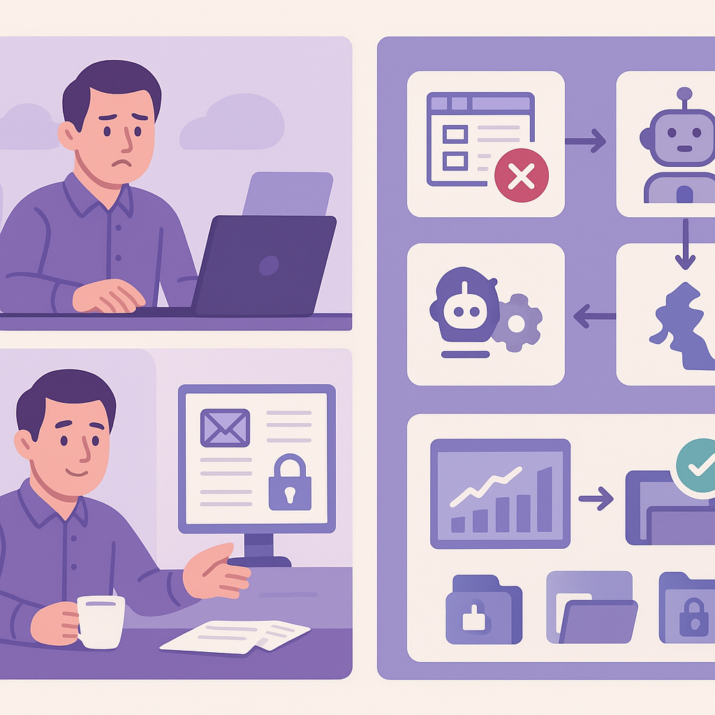 Illustration of HMRC submission automation for UK SMEs reducing tax filing stress
