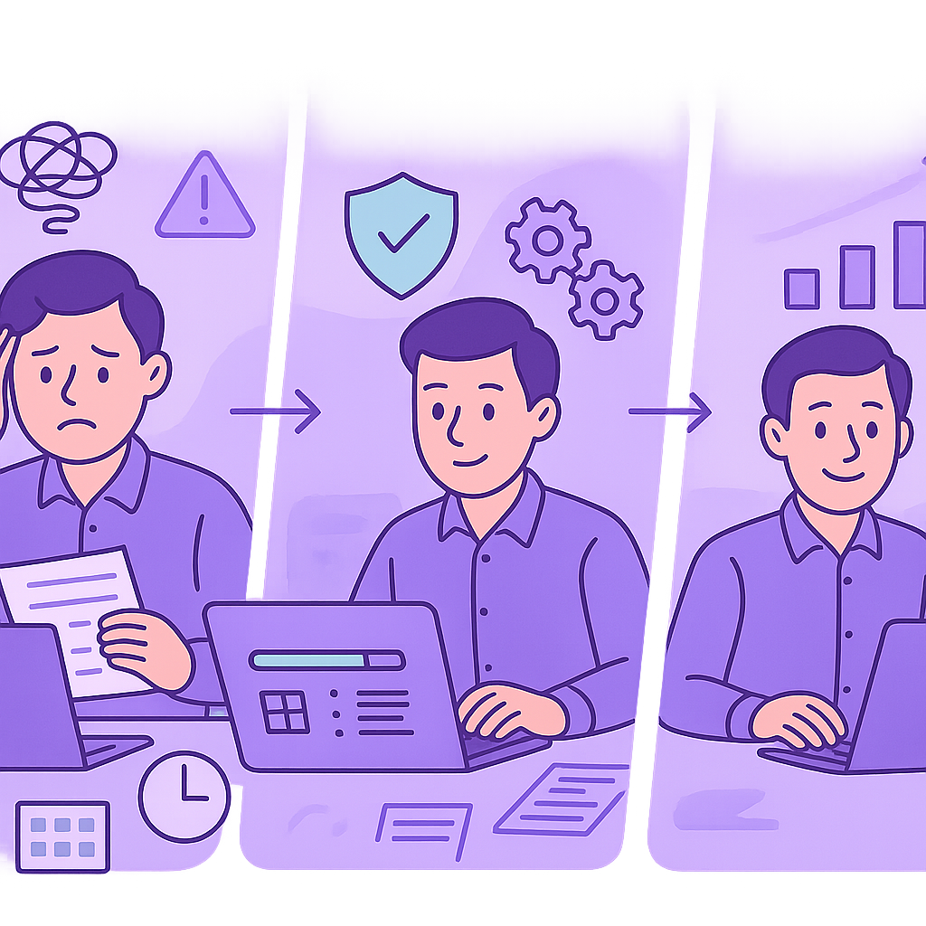 Step-by-step automation of compliance training tracking for UK SMEs dashboard illustration.