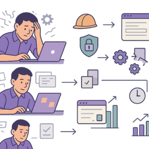 Illustration of automated health and safety incident reporting workflow for UK SMEs ensuring HSE compliance and GDPR safety.